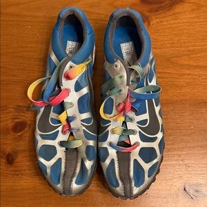Nike Multicolor Lace Blue and silver running flats